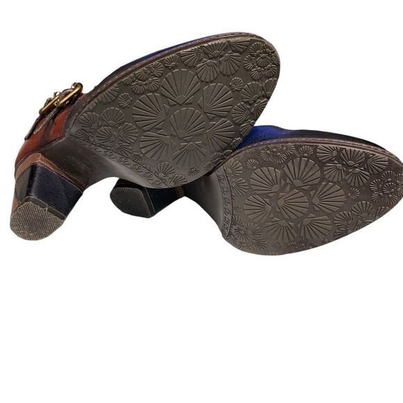 Spring Step L’Artiste Redding Ankle Boot Leather&Fabric Multi-Color Block Heel 7 - Picture 7 of 9